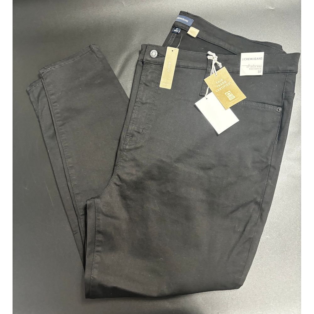 J.Crew NWT 10" High-Rise Toothpick Jean Black in‎ Size 37